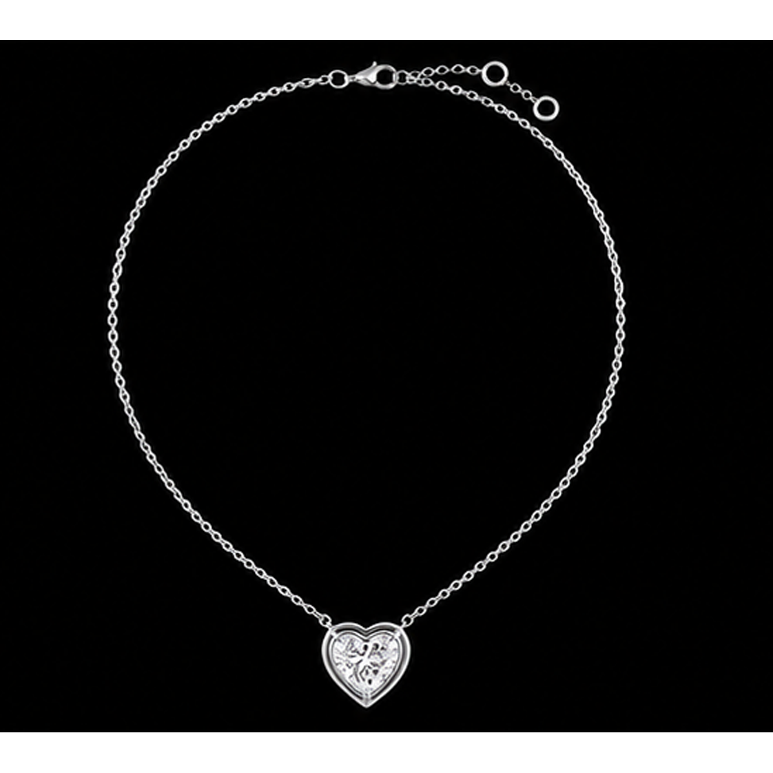 1 Carat Lab Grown Heart Pendant 14K White Gold