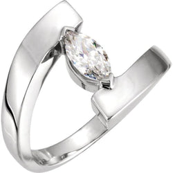 1 Carat Marquise Genuine Diamond Engagement Ring White Gold 14K