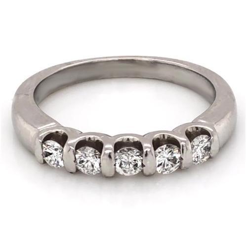 1 Carat Natural Diamond Anniversary Band U Scallop Setting White Gold 14K