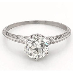 1 Carat Natural Diamond Solitaire Filigree Ring Women Jewelry