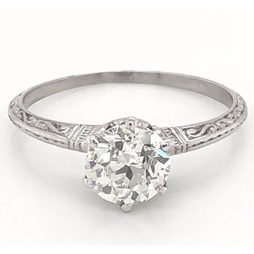 1 Carat Natural Diamond Solitaire Filigree Ring Women Jewelry