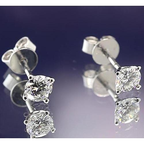 1 Carat Natural Diamond Stud Martini Earring White Gold 