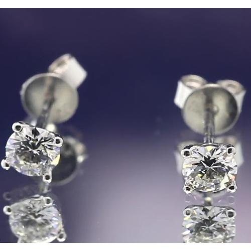 1 Carat Natural Diamond Stud Martini Earring White Gold 14K