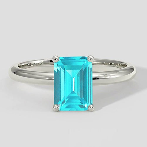 1 Carat Paraiba Solitaire Engagement Ring