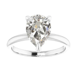 14K White Gold Solitaire Ring with Brilliant Diamond – 1 ct