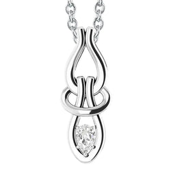 1 Carat Pear Old Cut Natural Diamond Pendant Solitaire White Gold 14K