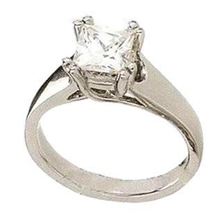 1 Carat Princess Cut Genuine Diamond Engagement Solitaire Ring