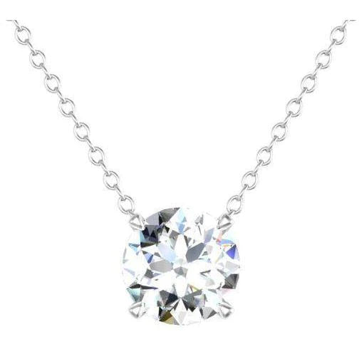 1 Carat Real Diamond Necklace Pendant White Gold Sparkling Jewelry