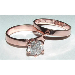 1 Carat Real Diamond Solitaire Engagement Ring Band Rose Gold 14K