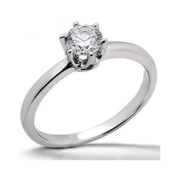 1 Carat Real Round Diamond Engagement Ring White Gold 14K