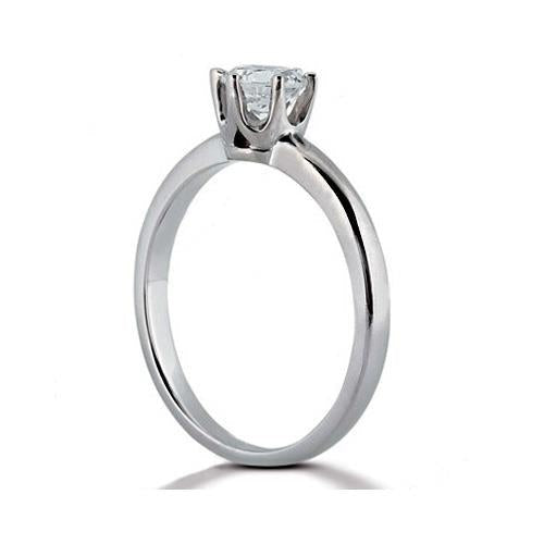 1 Carat Real Round Diamond Engagement Ring White Gold 14K - Solitaire Ring-harrychadent.ca