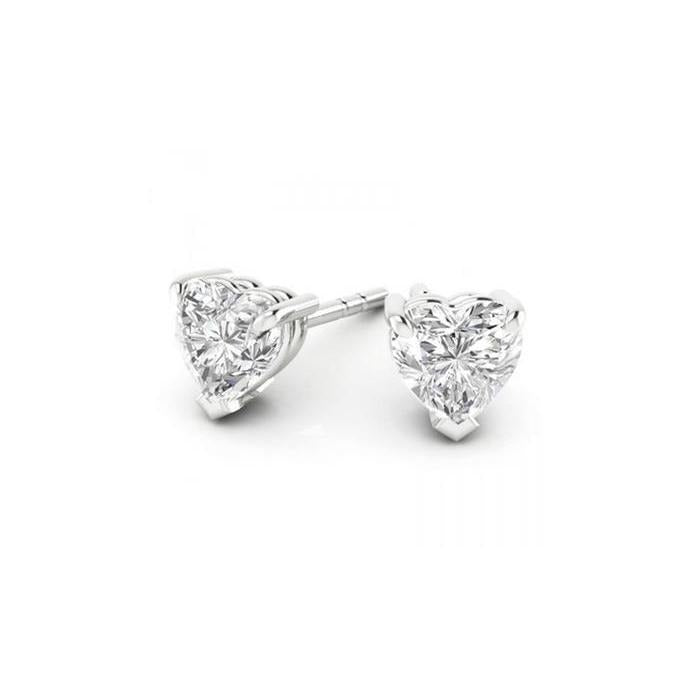 1 Carat Real Sparkling Diamond Women Stud Earring White Gold 14K