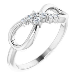 1 Carat Ring Genuine Natural Earth Mined Diamond Engagement Infinity Style White Gold 14K