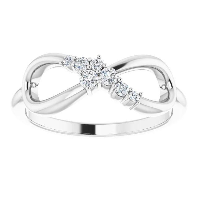 1 Carat Ring Genuine Diamond Engagement Infinity Style White Gold 14K