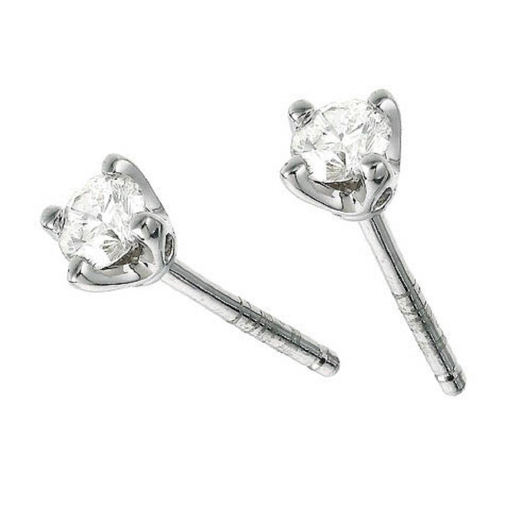 1 Carat Round Cut Natural Diamond Stud Earring 14K White Gold New