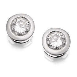 1 Carat Round Cut Real Diamond Stud Earring White Gold 14K