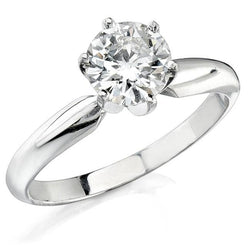 1 Carat Round Cut Solitaire Real Diamond Wedding Anniversary Ring