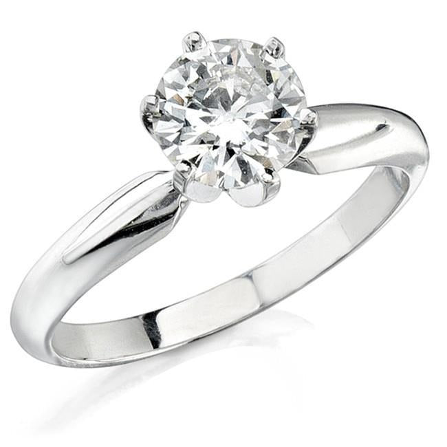 1 Carat Round Cut Solitaire Real Diamond Wedding Anniversary Ring - Solitaire Ring-harrychadent.ca