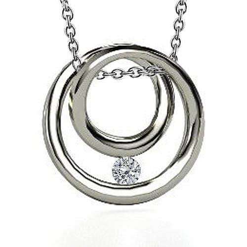 1 Carat Round Genuine Diamond Ladies Circle Necklace Pendant