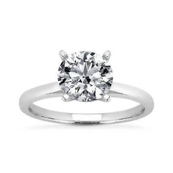 1 Carat Round Genuine Natural Earth Mined Diamond Solitaire Ring White Gold 14K