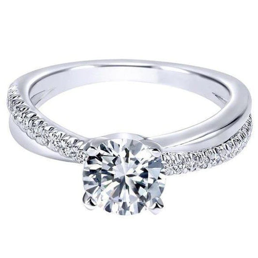 1 Carat Round Natural Diamond Anniversary Ring White Gold 14K