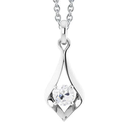 1 Carat Round Old Miner Natural Earth Mined Diamond Pendant With Chain Slide Jewelry