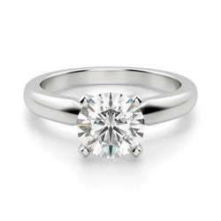 1 Carat Round Solitaire Real Diamond Engagement Ring White Gold 14K