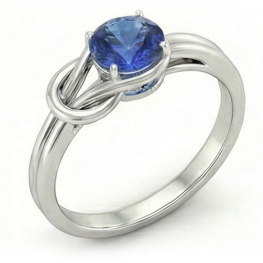 1 Carat Solitaire Blue Sapphire White Gold 14K Fancy Ring Jewelry New