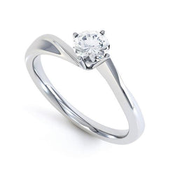 1 Carat Solitaire Prong Set Real Diamond Engagement Ring 14K White Gold