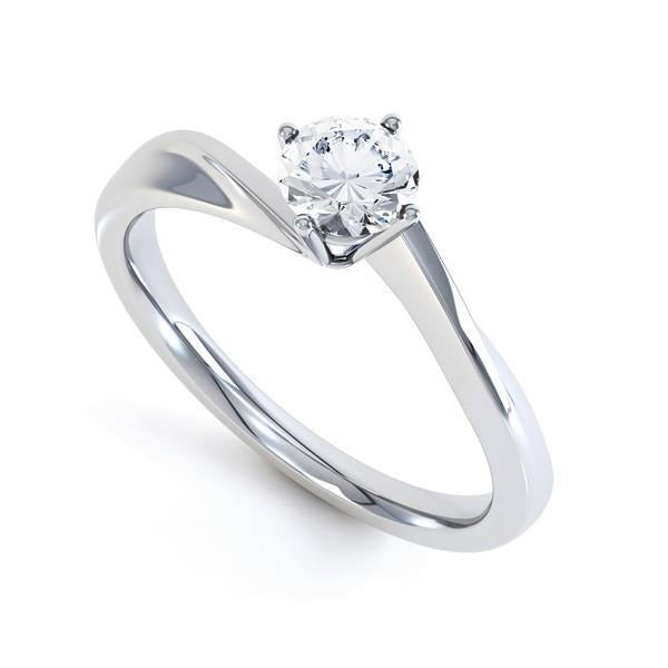 1 Carat Solitaire Prong Set Real Diamond Engagement Ring 14K White Gold - Solitaire Ring-harrychadent.ca