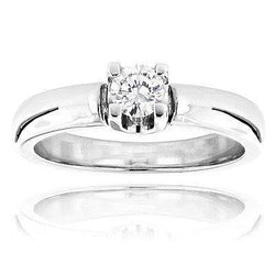 1 Carat Solitaire Round Cut Real Diamond Engagement Ring