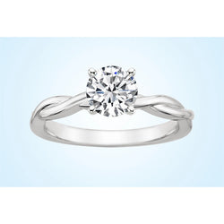 1 Carat Solitaire Round Cut Real Diamond Wedding Ring White Gold 14K