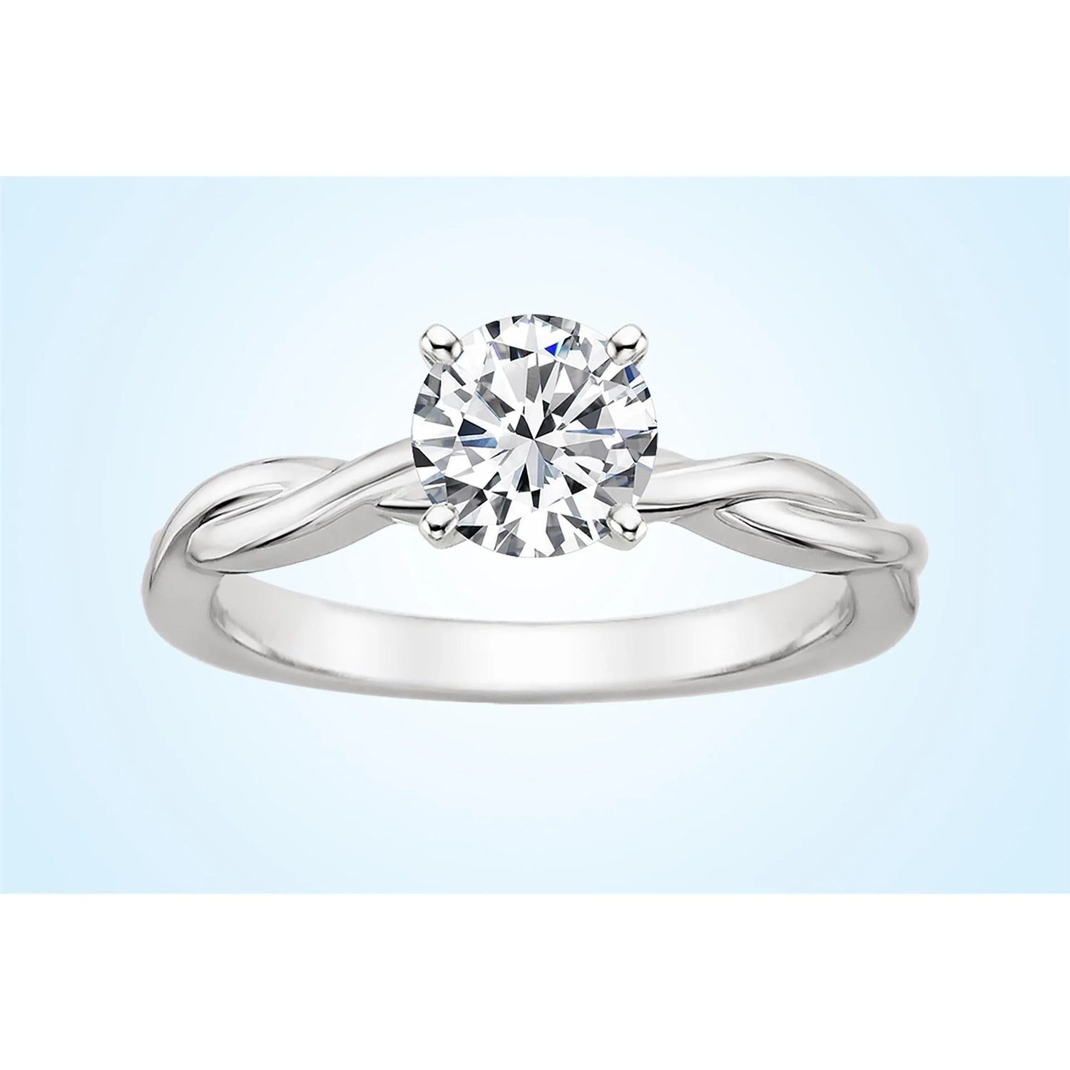 1 Carat Solitaire Round Cut Real Diamond Wedding Ring White Gold 14K