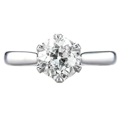 1 Carat Solitaire Round Prong Set Old Miner Real Diamond Ring Jewelry