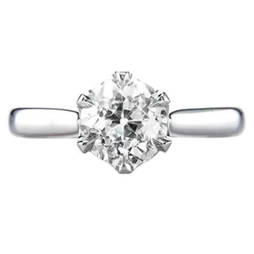 1 Carat Solitaire Round Prong Set Old Miner Real Diamond Ring Jewelry