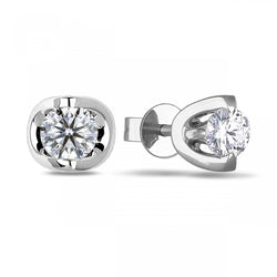 1 Carat Solitaire Round Real Diamond Stud Earring Women Jewelry
