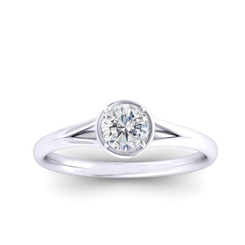 1 Carat Sparkling Solitaire Genuine Diamond Engagement Ring