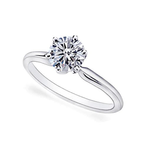 1 Carat Women Genuine Diamond Solitaire Engagement Ring