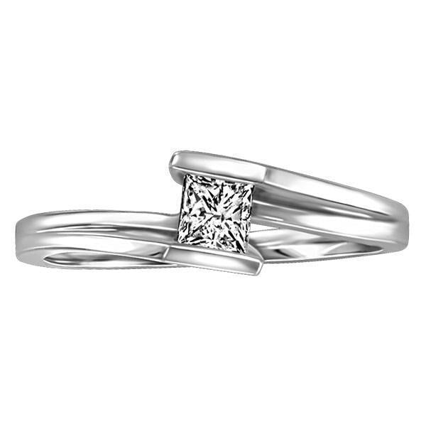 1 Carat Women Solitaire Princess Cut Genuine Diamond Engagement Ring