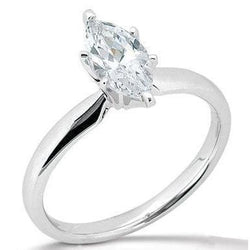 1 Ct. Marquise Genuine Diamond Engagement Solitaire Ring New