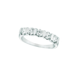 1 Carat Lab Grown Mined Diamond Half Eternity Band 14K White Gold New