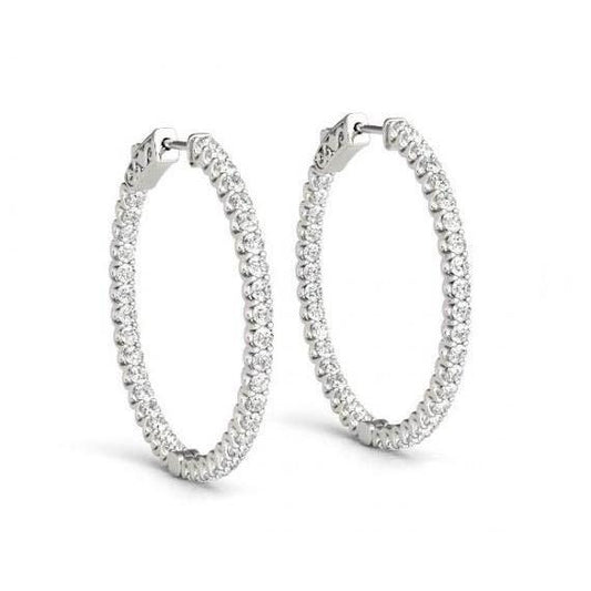 1ct Small Genuine Diamond Hoops