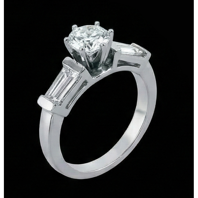 2.01 Carat Natural Earth Mined Diamond ( Not Lab Grown )s Three Stone Style Engagement Ring New