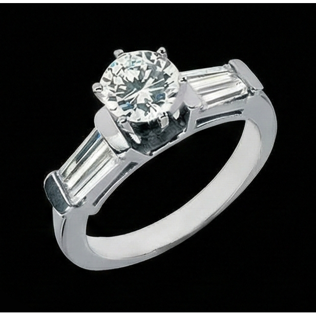 2.01 Carat Natural Earth Mined Diamond ( Not Lab Grown )s Three Stone Style Engagement Ring New