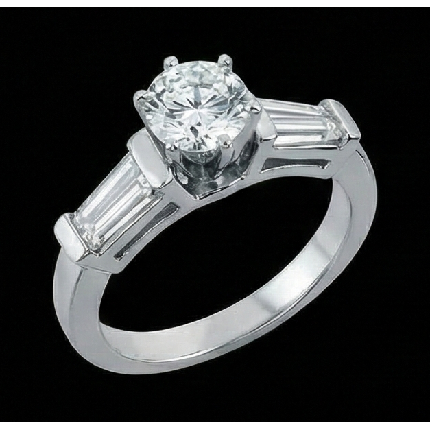 2.01 Carat Natural Earth Mined Diamond ( Not Lab Grown )s Three Stone Style Engagement Ring New