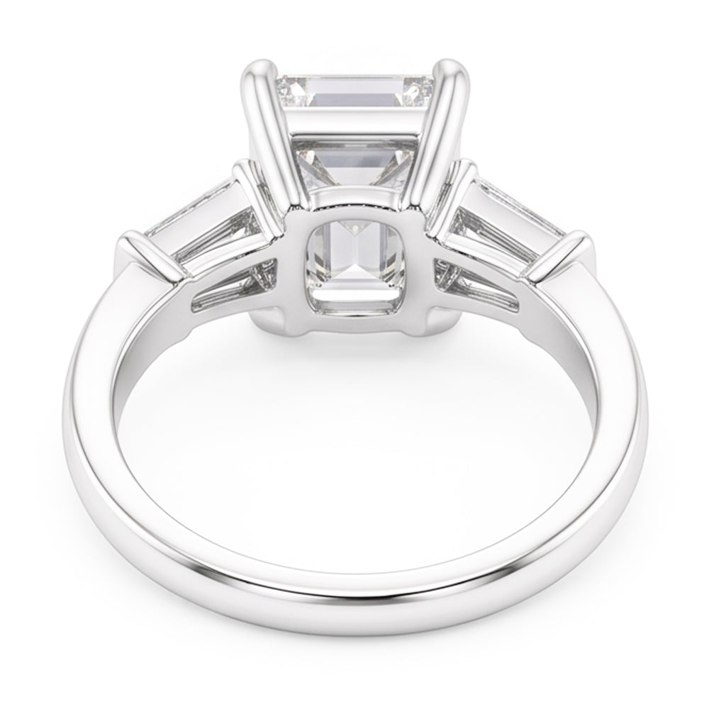 2.01 Ct. Emerald Real Natural Earth Mined Diamond ( Not Lab Grown )  3 Stone Engagement Ring New