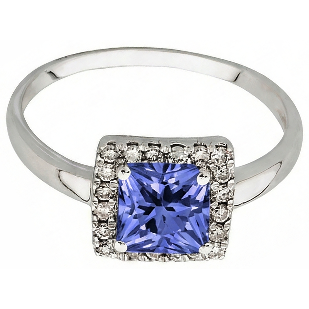 2.15 Carats Prong Set Tanzanite & Natural Earth Mined Diamond ( Not Lab Grown ) Wedding Ring White Gold 14K