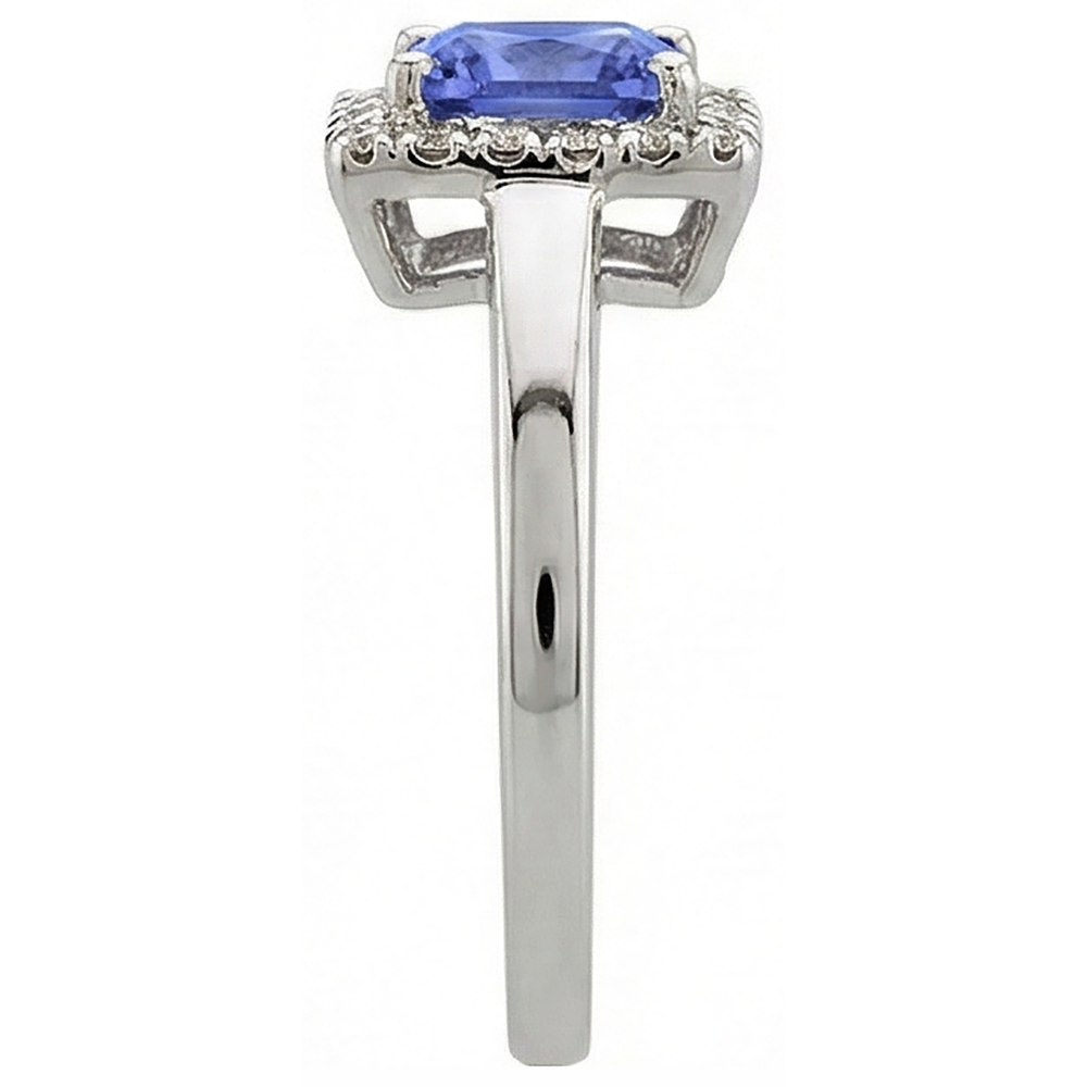2.15 Carats Prong Set Tanzanite & Natural Earth Mined Diamond ( Not Lab Grown ) Wedding Ring White Gold 14K