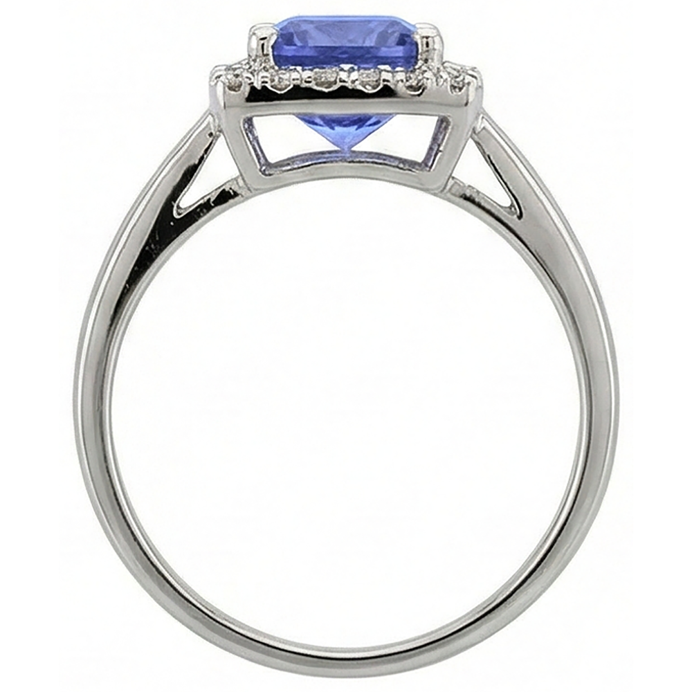 2.15 Carats Prong Set Tanzanite & Natural Earth Mined Diamond ( Not Lab Grown ) Wedding Ring White Gold 14K