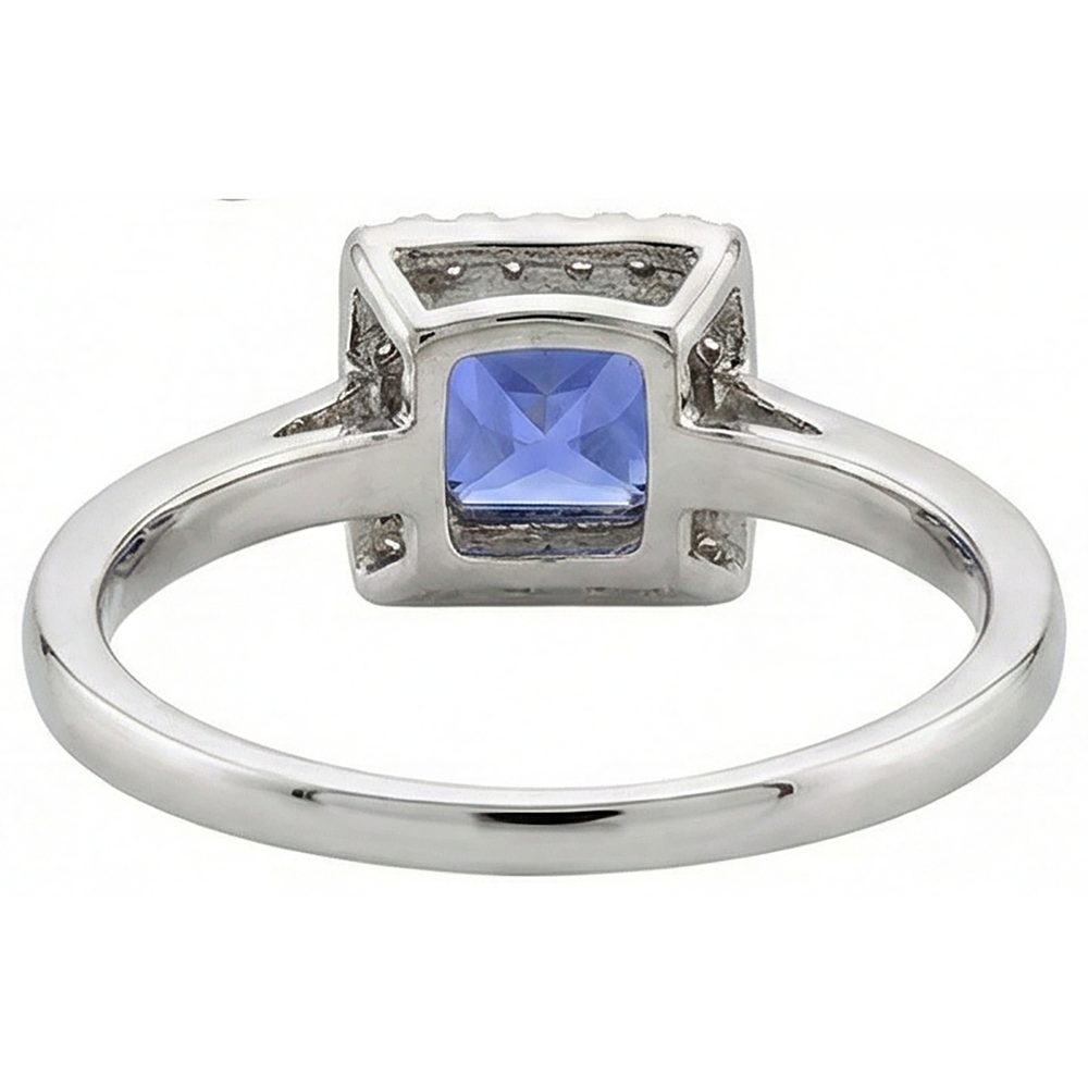 2.15 Carats Prong Set Tanzanite & Natural Earth Mined Diamond ( Not Lab Grown ) Wedding Ring White Gold 14K